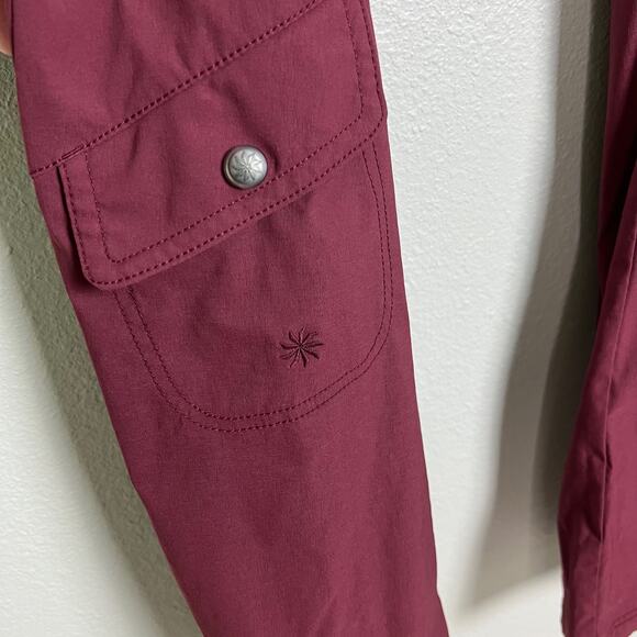 Athleta Low Rise Dipper Maroon Cargo Bootcut Stretch Nylon Gorpcore Pant Size 2 - Picture 3 of 10